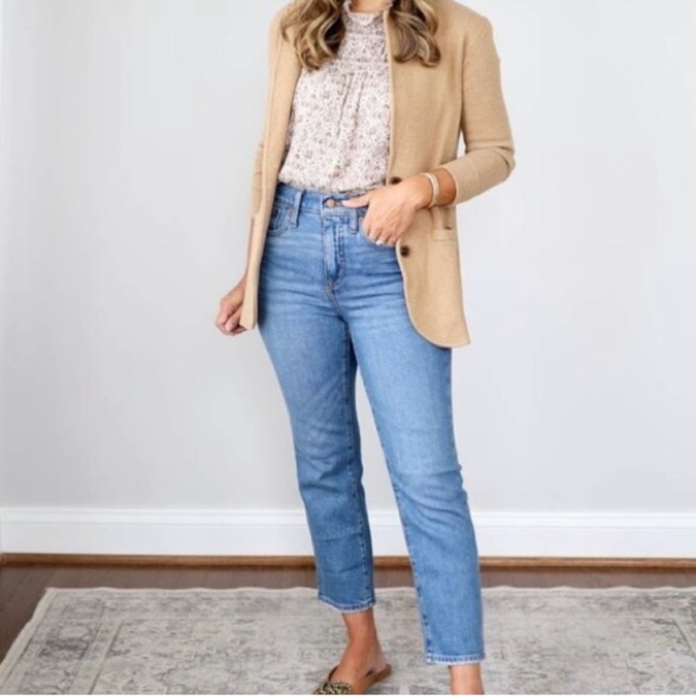 J. Crew Women's Open Front Sweater Blazer Size S camel color.